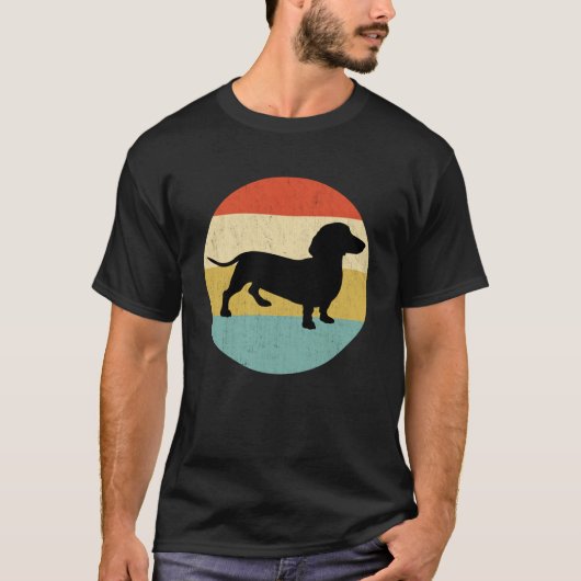 Dackel Vintag Teckel Retro T-Shirt (Vorderseite)