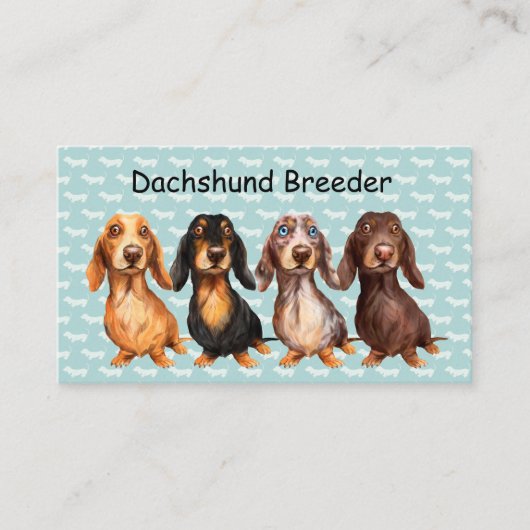 Dackel-Visitenkarten für Hunde Visitenkarte (Vorderseite)