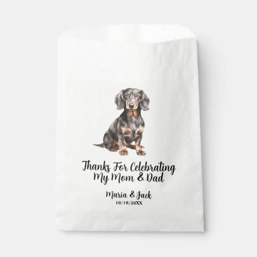 Dackel Vollfarbige Pet-Hochzeit Geschenktütchen (Vorderseite)