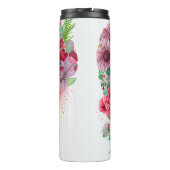 Dackel von Aquarell, umgeben von farbenfrohen Herz Thermosbecher (Rückseite)