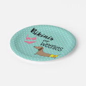 Dackel von Bikinis oder Wetten Pappteller (Schrägansicht)