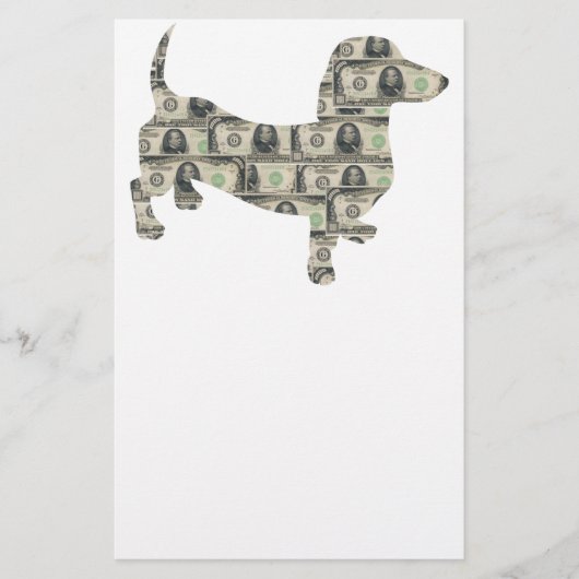 Dackel von Geld an der Wall Street Briefpapier (Vorderseite)
