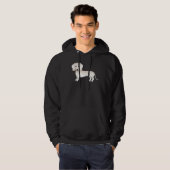 Dackel von glattem Crem Hoodie (Vorne ganz)