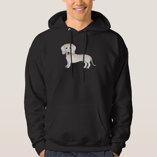 Dackel von glattem Crem Hoodie (Vorderseite)