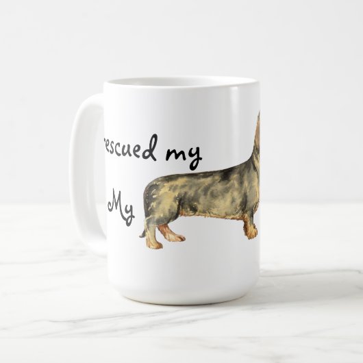Dackel von Rettungsdiensten für Drahthaar Kaffeetasse (Vorderseite Links)