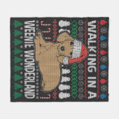 Dackel Wandern in einem Würstchen Wunderland Fleecedecke (Vorderseite (Horizontal))