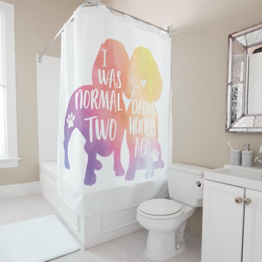 Dackel war ich vor zwei Niedlichen Mama Mama Gesch Duschvorhang (Beispiel)