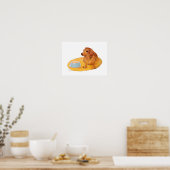 Dackel wartet auf das Abendessen Poster (Küche)