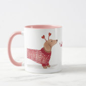 Dackel Wasserfarbe Hund Valentinstag Pullover Tasse (Links)