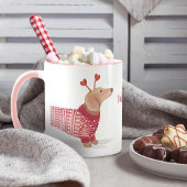 Dackel Wasserfarbe Hund Valentinstag Pullover Tasse