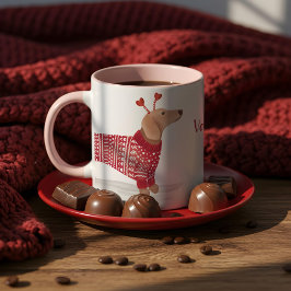 Dackel Wasserfarbe Hund Valentinstag Pullover Tasse