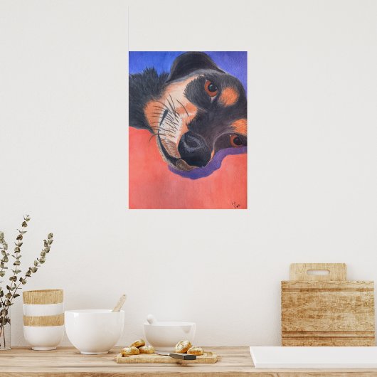 Dackel Wasserfarbe Poster (Küche)