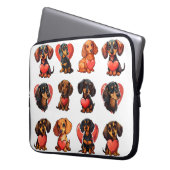 Dackel Wasserfarbe Valentine Laptopschutzhülle (Vorderseite Links)