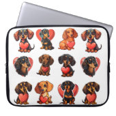 Dackel Wasserfarbe Valentine Laptopschutzhülle (Vorderseite)