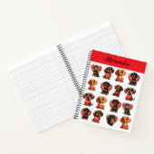 Dackel Wasserfarbe Valentine Notizblock (Innenseite)