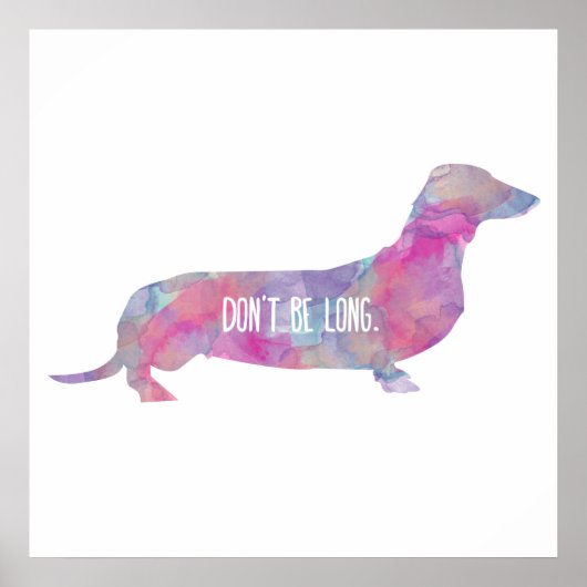 Dackel Wasserfarben Art Poster (Vorne)