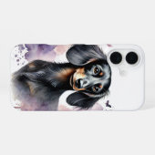 Dackel Wasserfarben Kunst iPhone 16 Hülle (Rückseite (Horizontal))