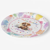 Dackel Wasserfarbpapier-Platte Pappteller (Schrägansicht)