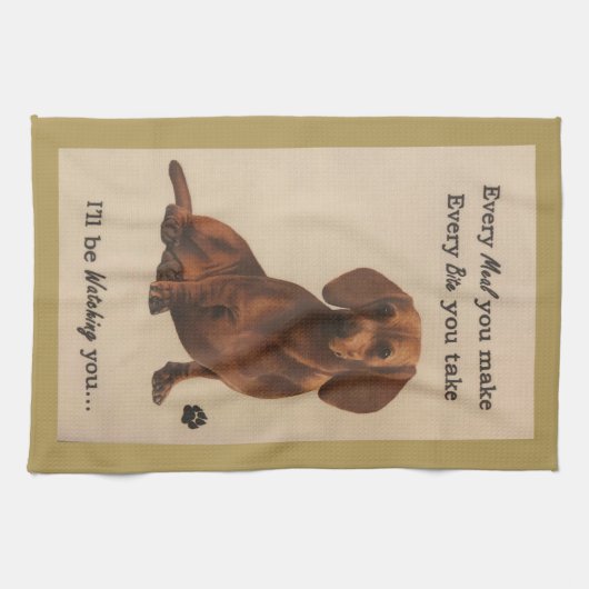 Dackel Watching Küchentuch (Horizontal)