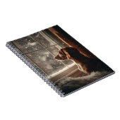 Dackel Watching Snowfall Spirale Notebook Notizblock (Rechte Seite)
