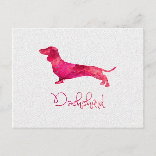 Dackel - Watercolor-Design Postkarte (Vorderseite)