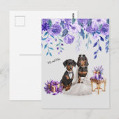 Dackel Wedding Art Postkarte (Vorne/Hinten)