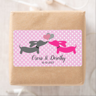 Dackel Wedding Geschenkmarken personalisieren