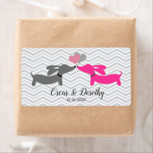 Dackel Wedding Geschenkmarken personalisieren