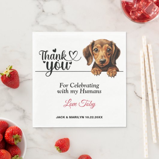 Dackel Wedding Vielen Dank Serviette (Beispiel)