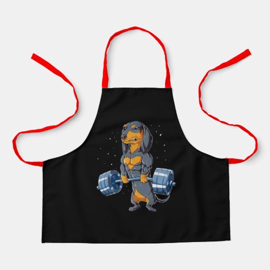 Dackel Weightlift Fitness Schürze (Vorderseite)