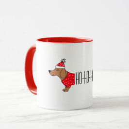 Dackel Weihnachten 11 oz Zwei-Tonen-Tasse Tasse