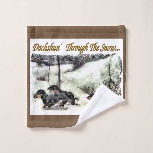 Dackel Weihnachten Badhandtuch Set (Waschlappen)