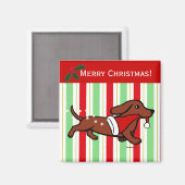 Dackel Weihnachten Cartoon Schneeflocken Magnet (Vorderseite/Rückseite)