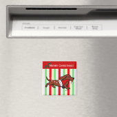 Dackel Weihnachten Cartoon Schneeflocken Magnet (In Situ (Geschirrspüler))
