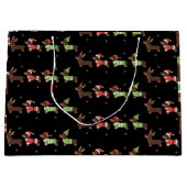 Dackel Weihnachten Dackel Hund Lover Holiday Hunde Große Geschenktüte (Vorderseite)