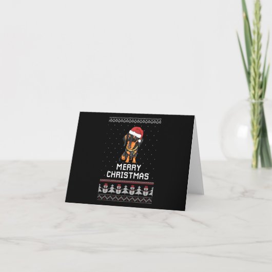 Dackel Weihnachten Dankeskarte (Vorderseite)