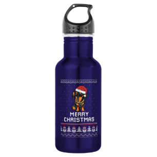 Dackel Weihnachten Edelstahlflasche