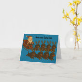 Dackel Weihnachten Faltenkarte Karte (Gelbe Blume)