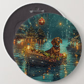 Dackel Weihnachten Feierliche Reise Button (Vorne & Hinten)