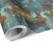 Dackel Weihnachten Feierliche Reise Geschenkpapier (Rolleneckpunkt)