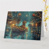 Dackel Weihnachten Feierliche Reise Karte (Gelbe Blume)