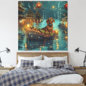 Dackel Weihnachten Feierliche Reise Leinwanddruck (Insitu (Schlafzimmer))