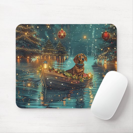 Dackel Weihnachten Feierliche Reise Mousepad (Mit Mouse)