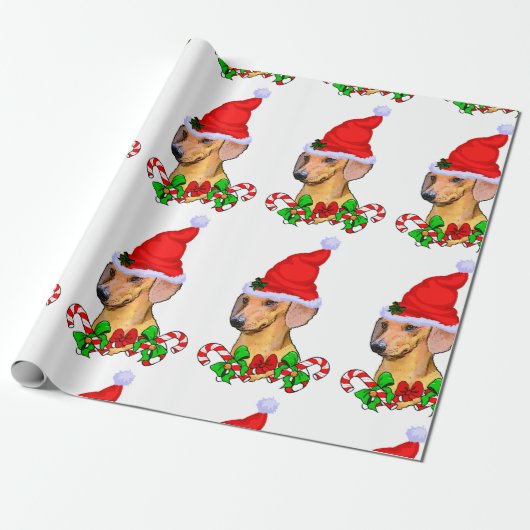Dackel Weihnachten froh Geschenkpapier (Ungerollt)