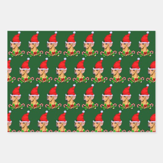 Dackel Weihnachten froh Geschenkpapier Set (Vorderseite 2)