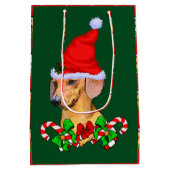 Dackel Weihnachten froh Mittlere Geschenktüte (Rückseite)