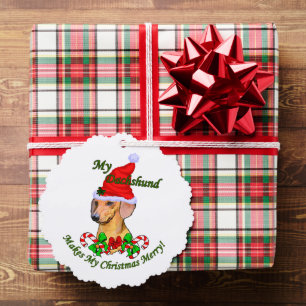 Dackel Weihnachten froh Ornament Karte