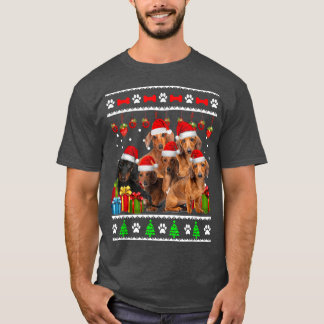 Dackel Weihnachten Funny Dog Xmas Lights Pajamas T-Shirt