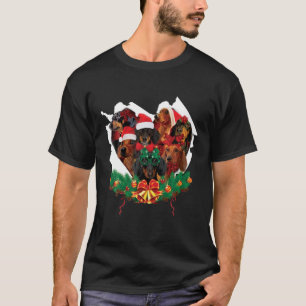 Dackel Weihnachten Herz Funny Geschenke Xmas Dog L T-Shirt