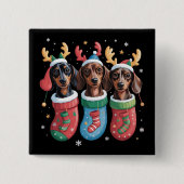 Dackel Weihnachten Hund Lover Geschenk Feiertag Button (Vorderseite)